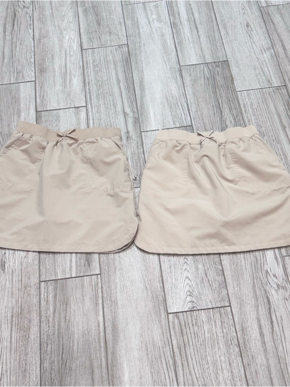 2 Skirts! IZOD Khaki School Skort Uniform Pockets Straight Girl Size 12